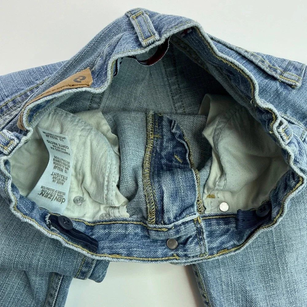 Denizen Light Blue Straight Fit Jeans Kids Size 10 Regular Adjustable Waist